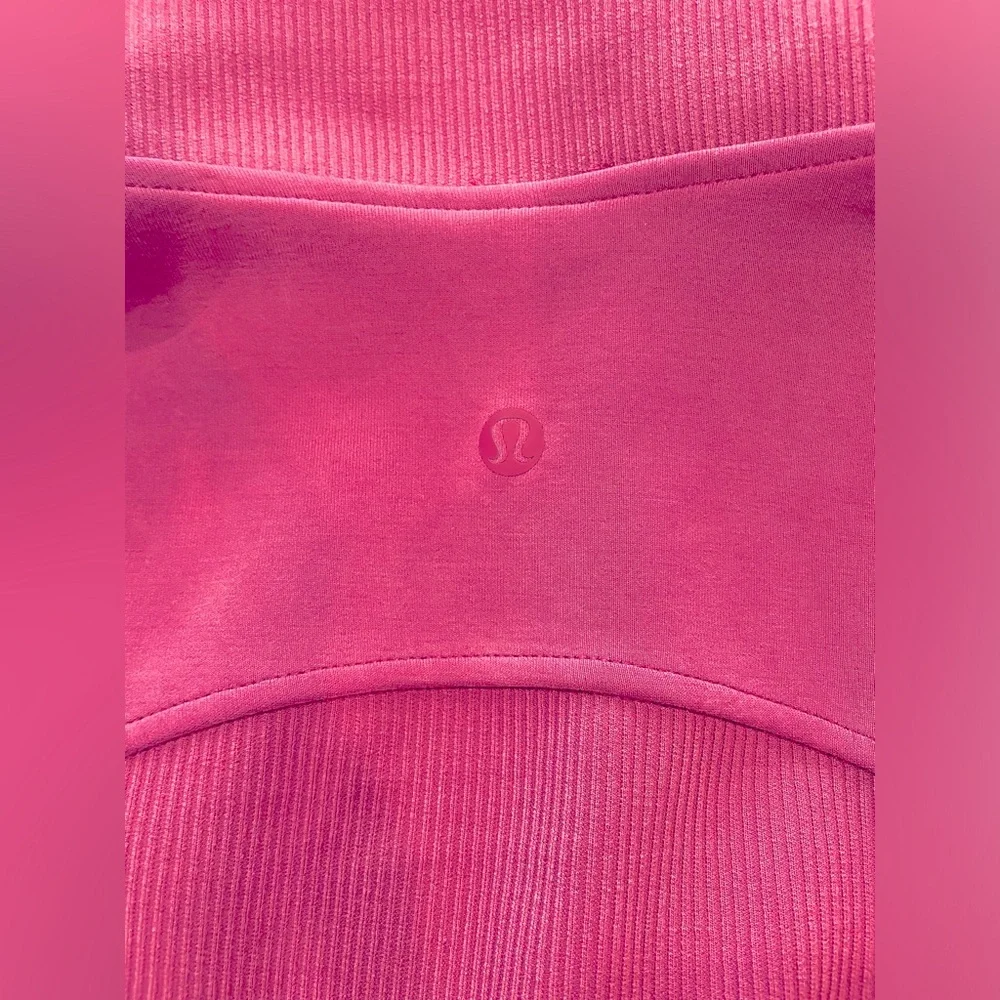 Lululemon *sold out* brushed soft stream half zip in raspberry color, size 6. - Picture 6 of 6